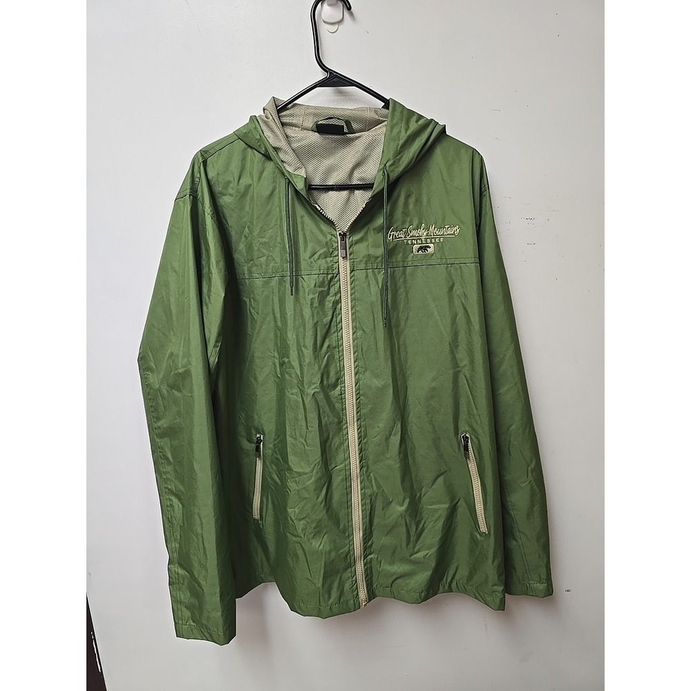 Prairie Mountain Smoky Mountains Men's XL Green Windbreaker Jacket Tennessee TN
